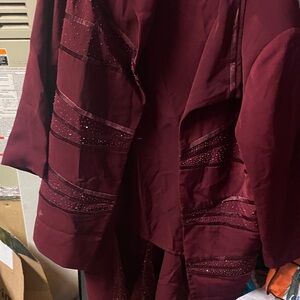 Elegant Burgundy Suit with Embellishments